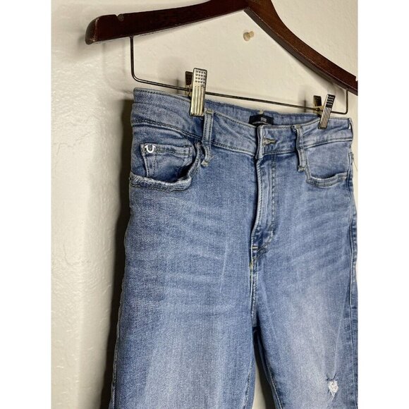 True Religion Brand Starr Distressed Raw Midrise Straight 28 Cut Off Shorts - Picture 2 of 10